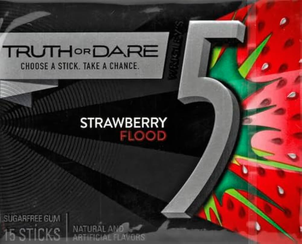 M.O　　5点　ストロベリー Amazon.com : Five 5 Gum Strawberry Flood Sugarfree Gum, 15